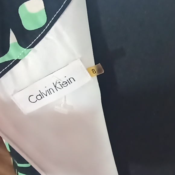 Vintage Slvls SquareNeck mutiPrint MidiDress Greenwhite - Picture 6 of 12